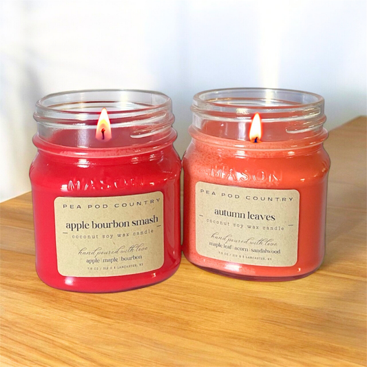 Crisp + Cozy Candle Pair – Apple Bourbon Smash & Autumn Leaves