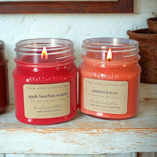 Crisp + Cozy Candle Pair – Apple Bourbon Smash & Autumn Leaves